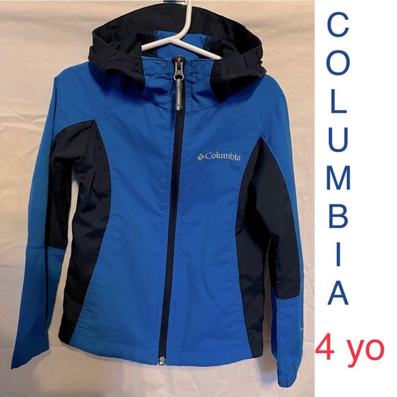 Columbia black and blue Omni shield rain jacket size XXS (4yo) - Picture 1 of 10
